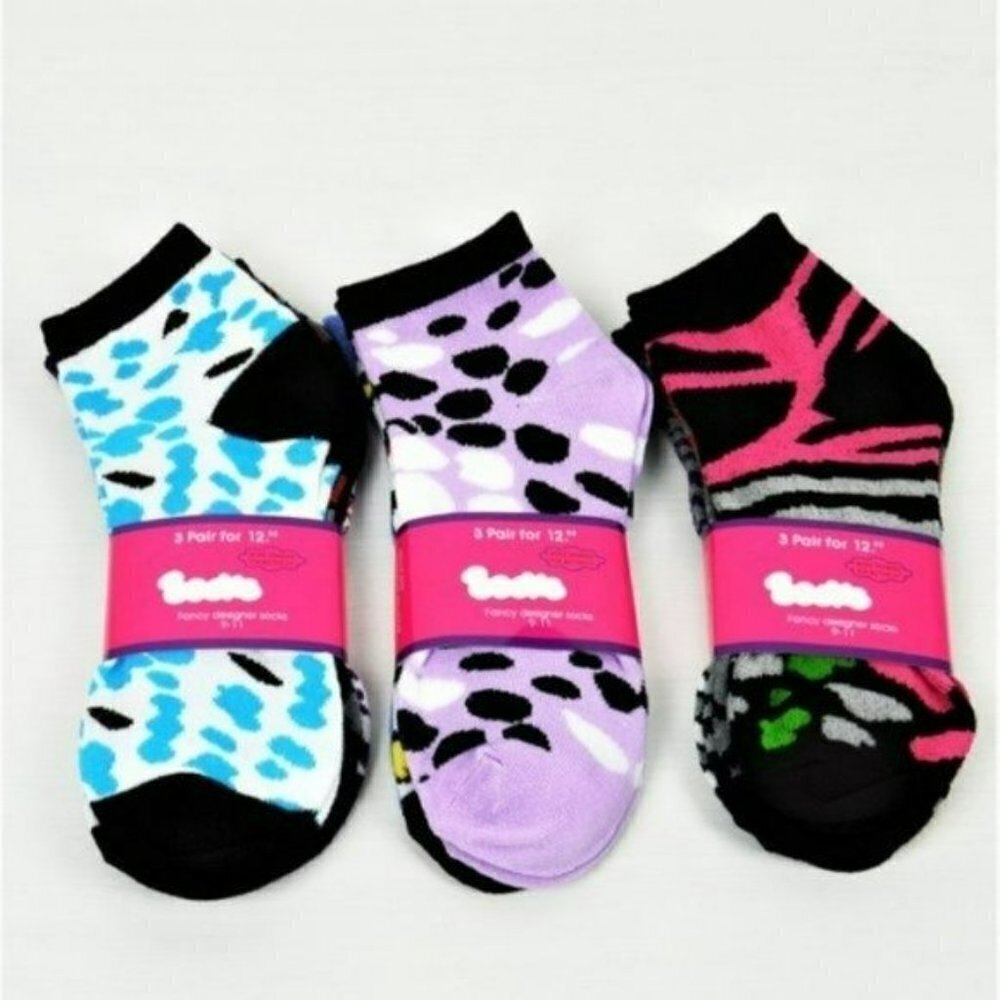 NWT Set of 9 Animal Print Cotton Low Cut Socks Shoe Size 6-10